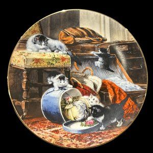 Vintage Collector Plate "Mischief with the Hatbox" by Henriette Ronner